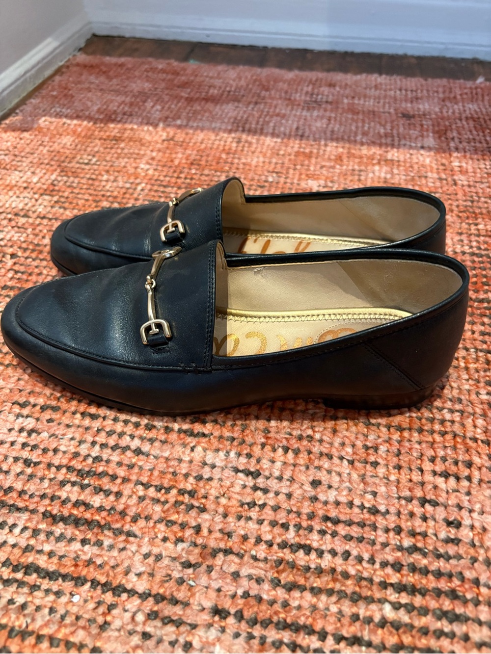 Sam Edelman Black Leather Horsebit Loafers
